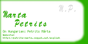 marta petrits business card