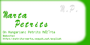 marta petrits business card